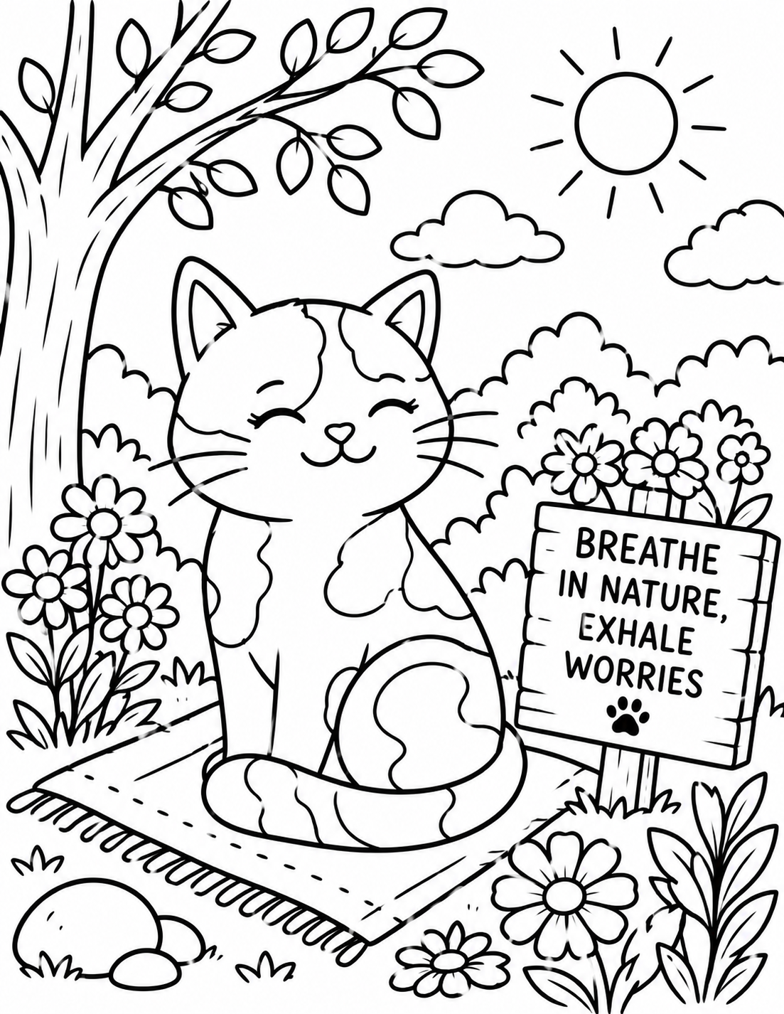 Breathe in Nature Coloring Page Printable