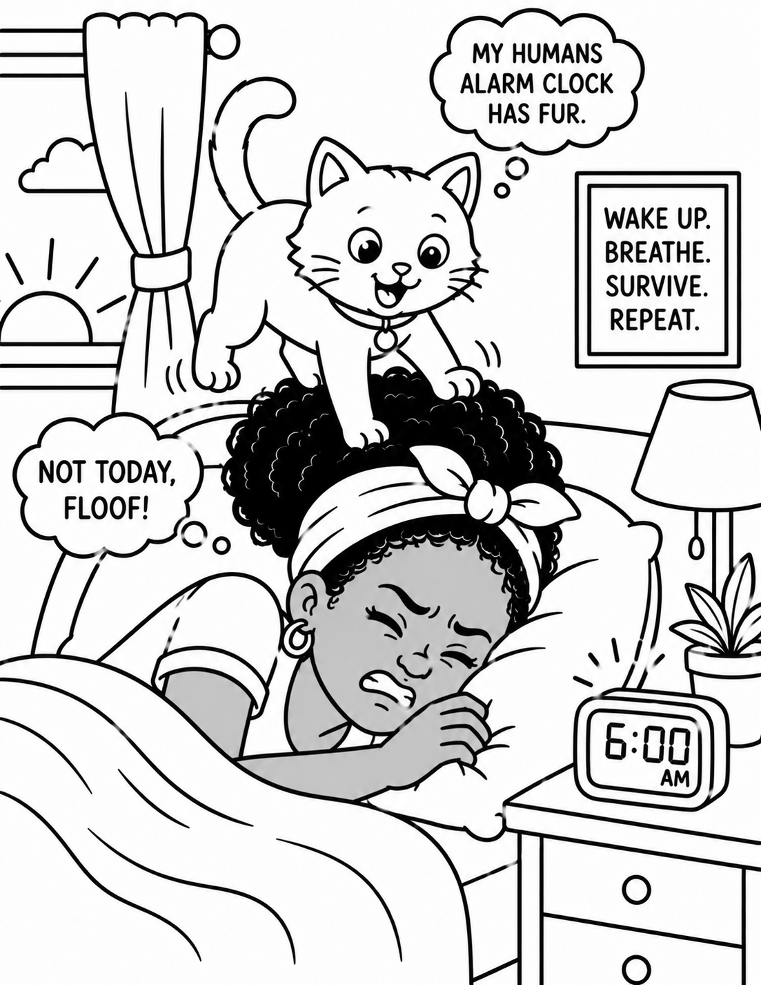 Cat Waking up Mom Printable