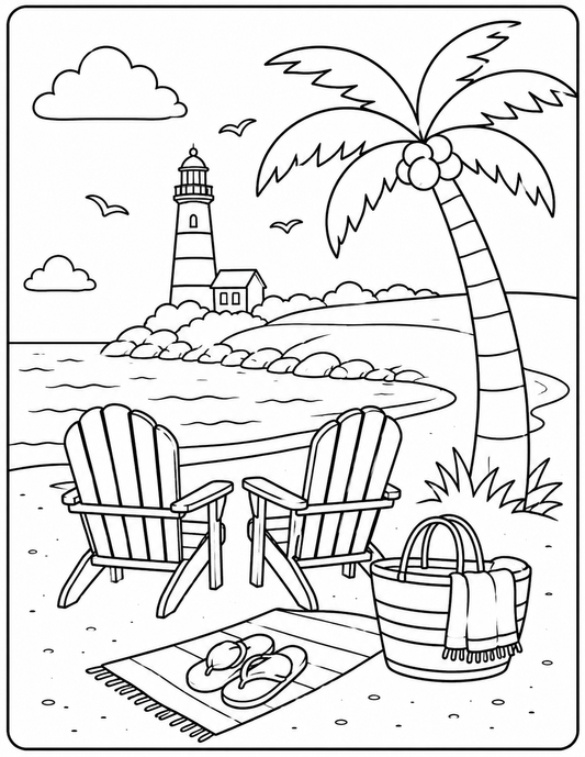 Lighthouse Beach Scene
