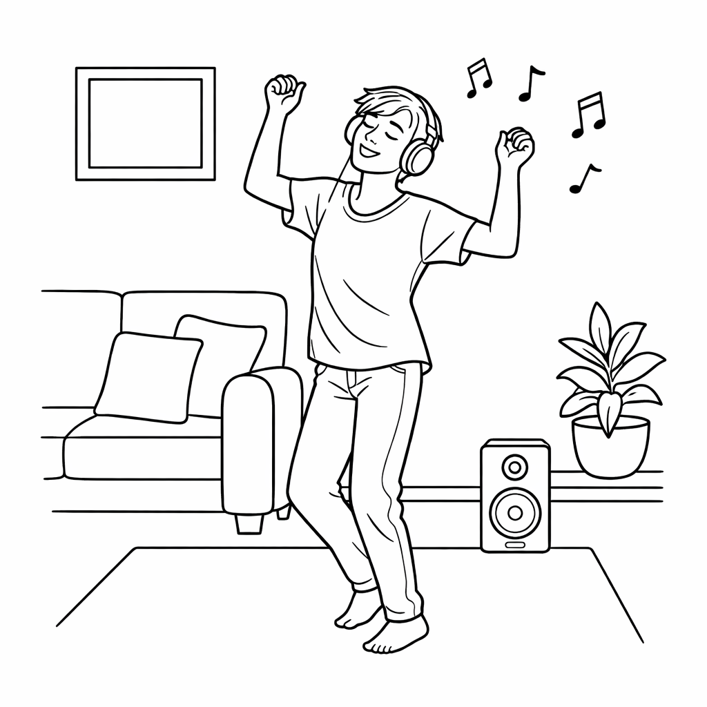 Music is My Therapy- Happy Little Coloring Book