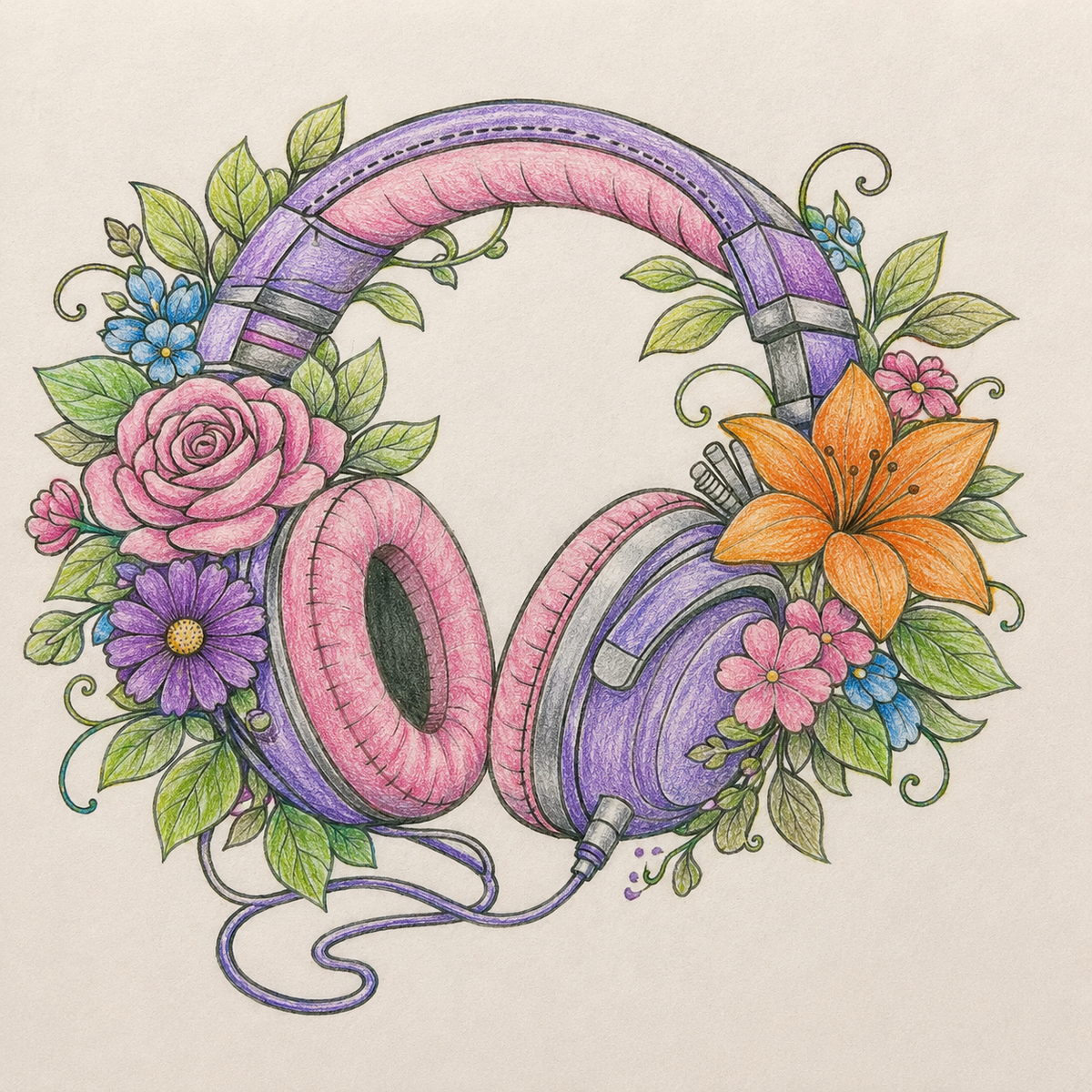 Music is My Therapy- Happy Little Coloring Book