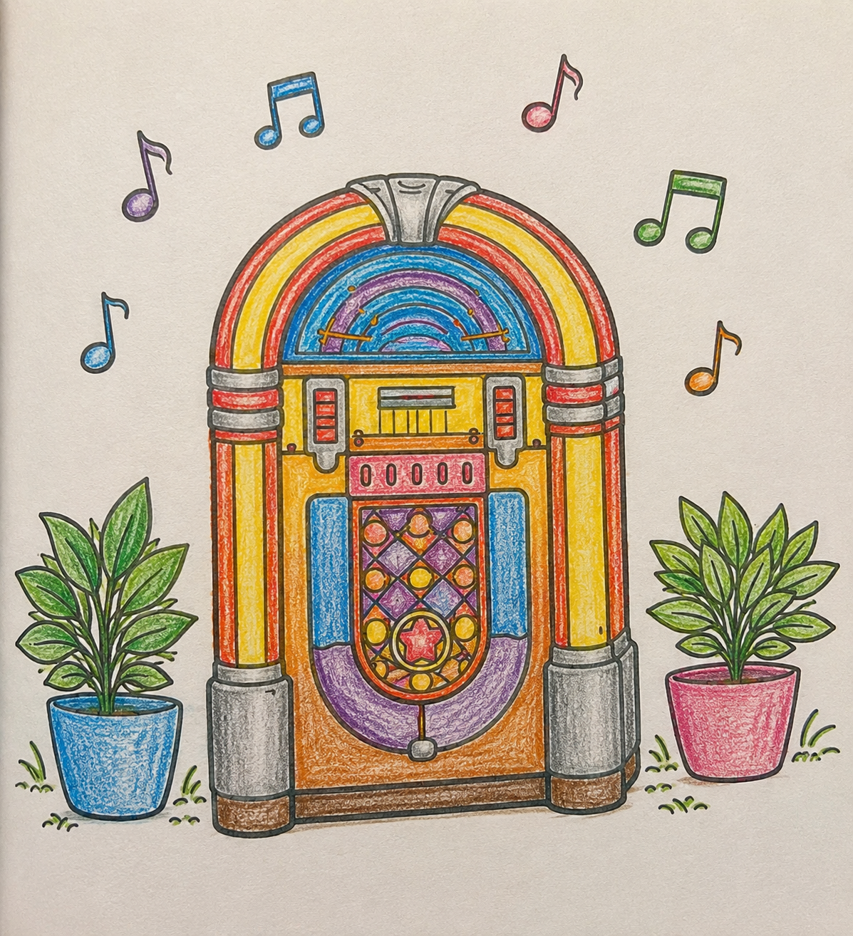 Music is My Therapy- Happy Little Coloring Book