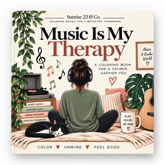 Music is My Therapy- Happy Little Coloring Book