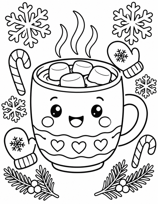 Hot Cocoa Coloring Page